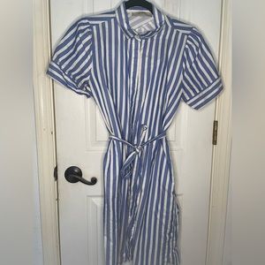 LOFT striped shirt dress with tie! EUC